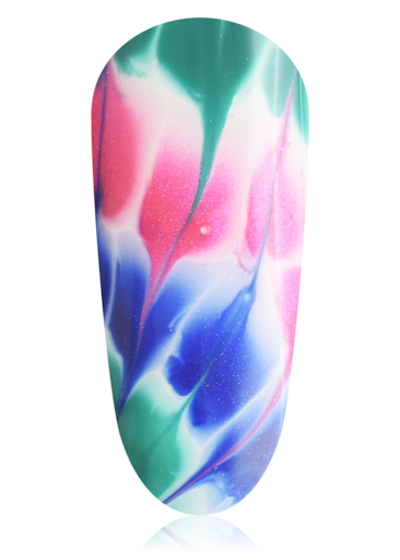 A tie-dye design made with Blooming Gel.